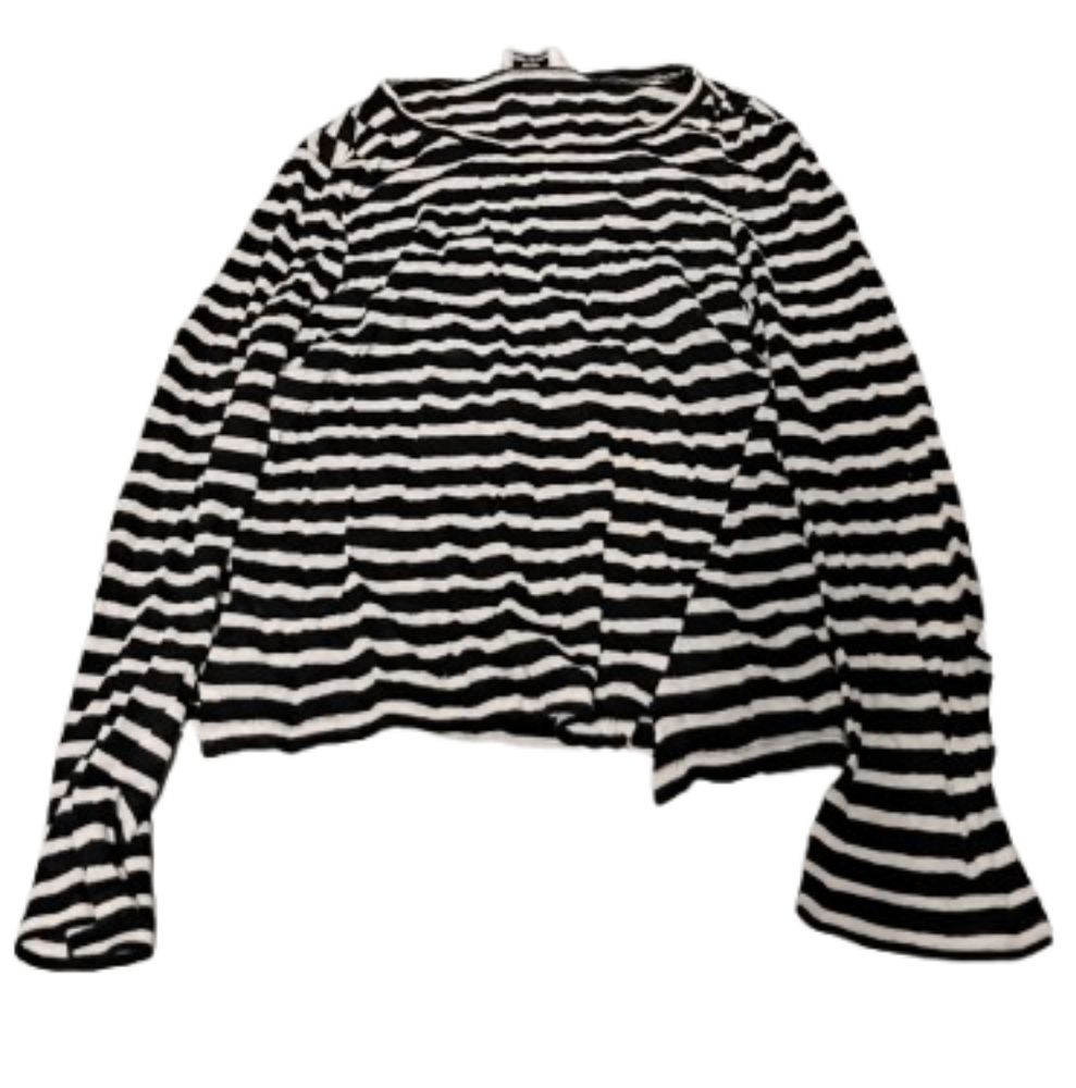FRAME Womens Striped Black And White Long Sleeve Shirt 100% Linen